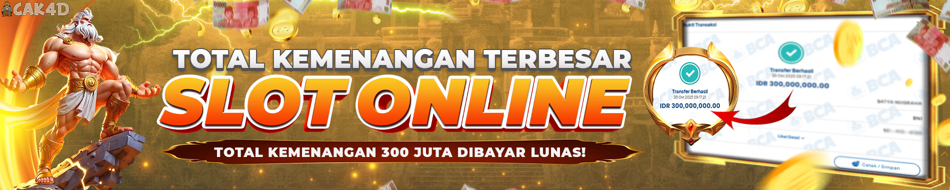 Garansi Gagal Gacor 100% Deposit CAK4D